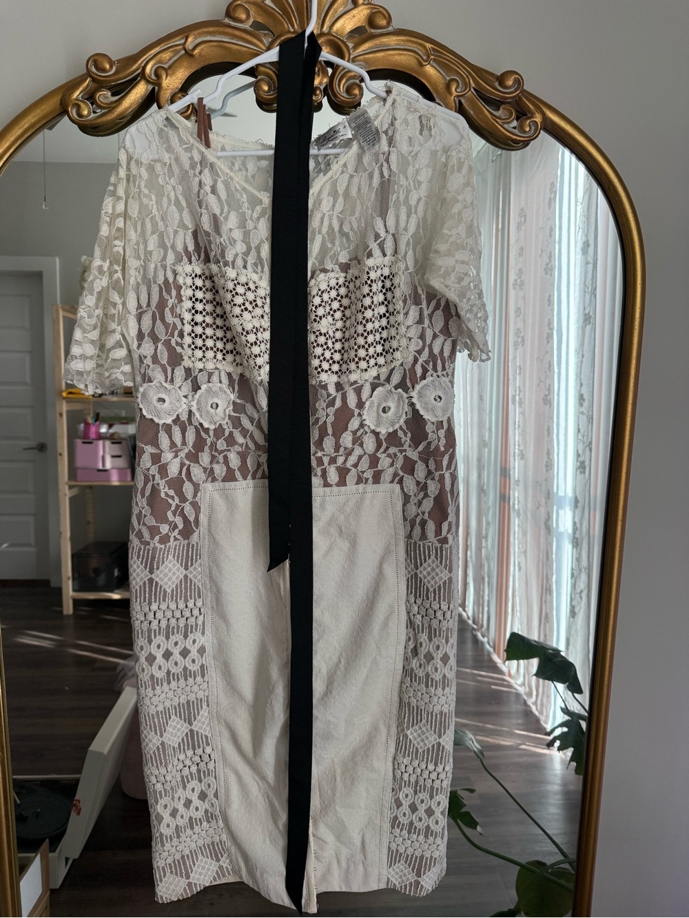 Byron Lars White Lace Midi Dress Sz12 Anthropologie